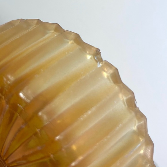 Jeanette Glass Marigold Dish Powder/Trinket Box with Swan Lipstick Holder - Picture 4 of 7